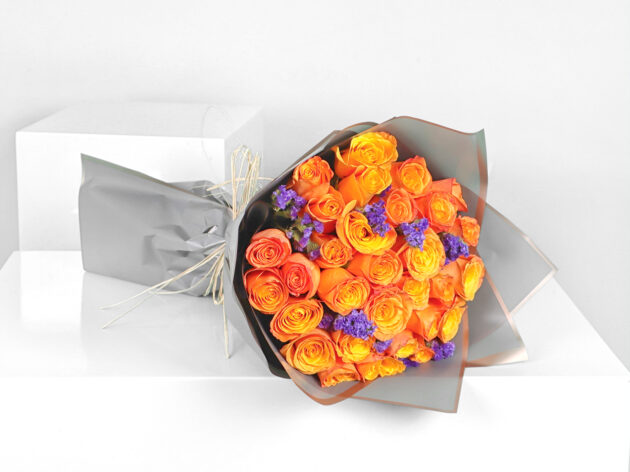 Autumn orange rose bouquet