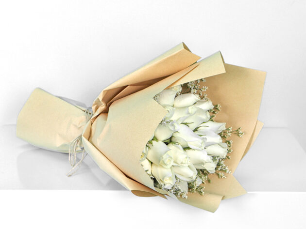 Soft white roses bouquet A0