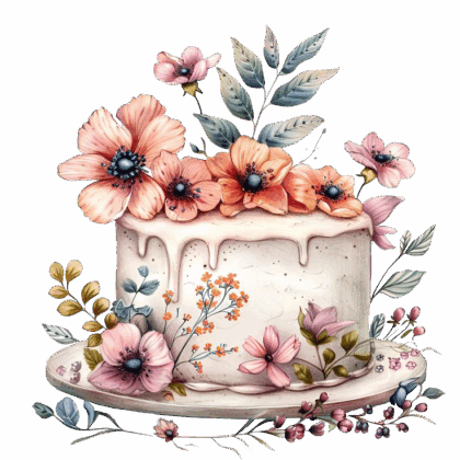 cake with flowers